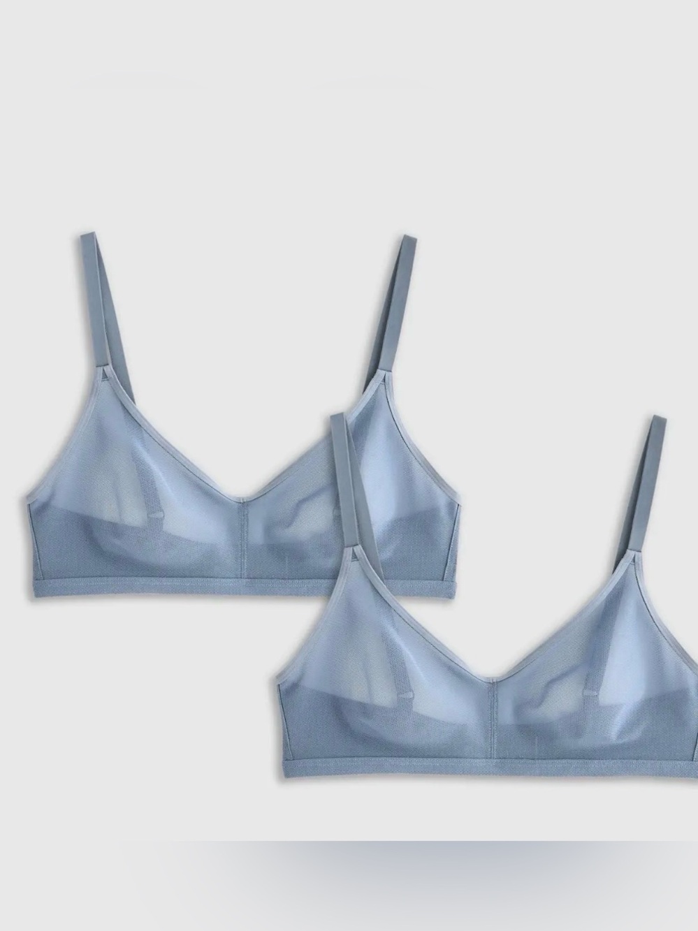 Quince Belgium  Slate Sheer Mesh Bralette. 2 pack